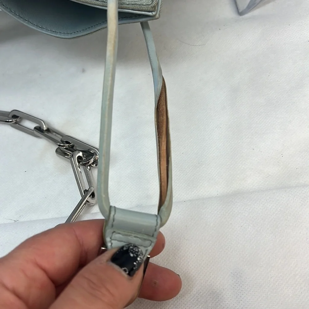 Gucci Ballistic Nylon & Leather Seafoam Drawstring Shoulder Bag